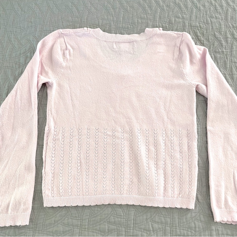 RSQ Tilly’s Pointelle Knit Bow Sweater Crew Neck Long Sleeved Girl’s Size L